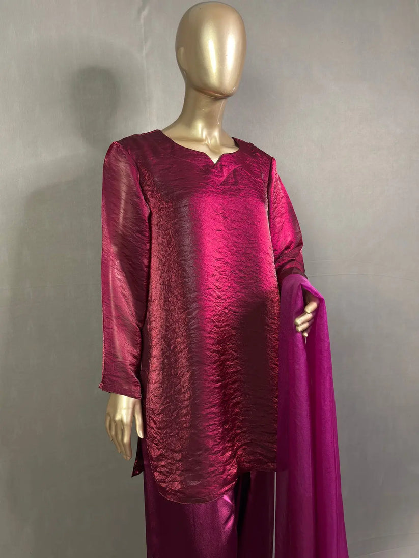 Magenta Farshi Shalwar Kurta Set | Summer Kurta set