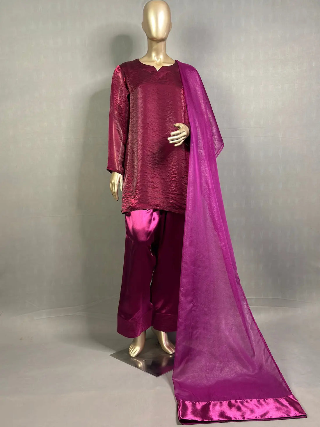 Magenta Farshi Shalwar Kurta Set | Summer Kurta set