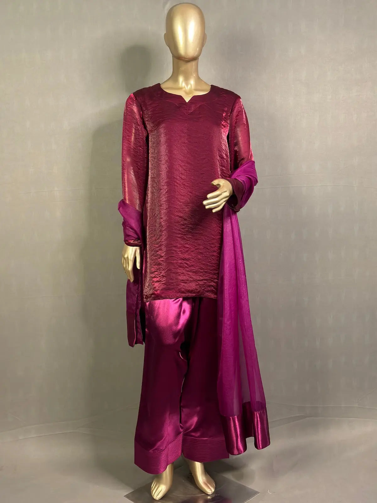 Magenta Farshi Shalwar Kurta Set | Summer Kurta set