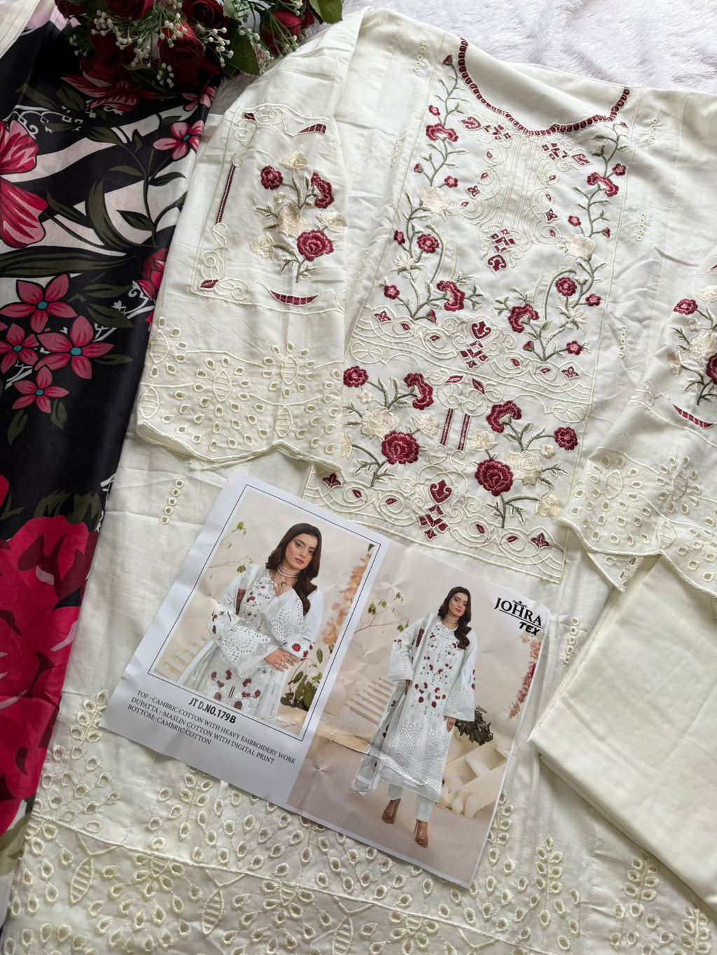 CAMBRIC COTTON WITH CHIKANKRI EMBROIDERY WORK