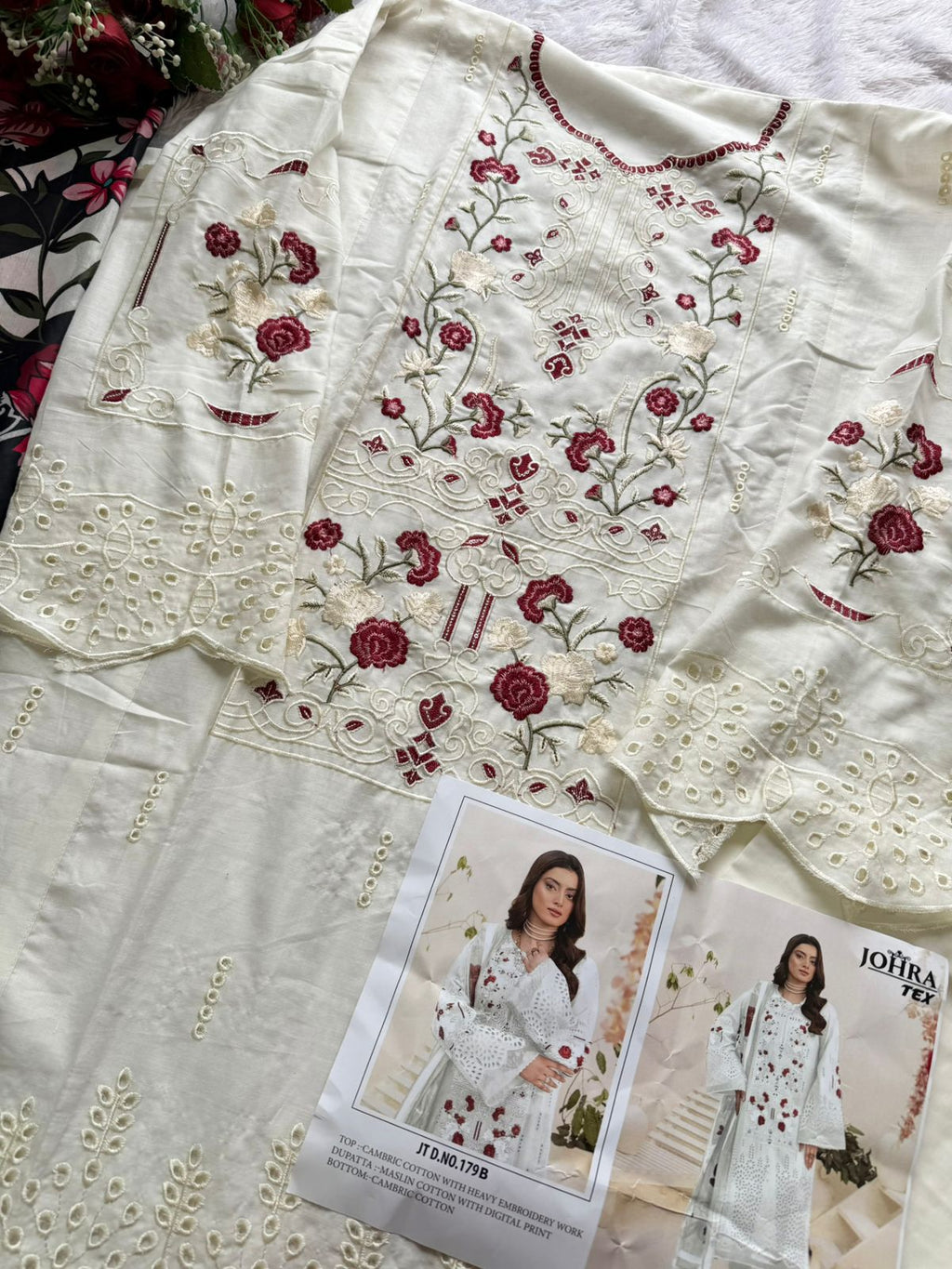 CAMBRIC COTTON WITH CHIKANKRI EMBROIDERY WORK