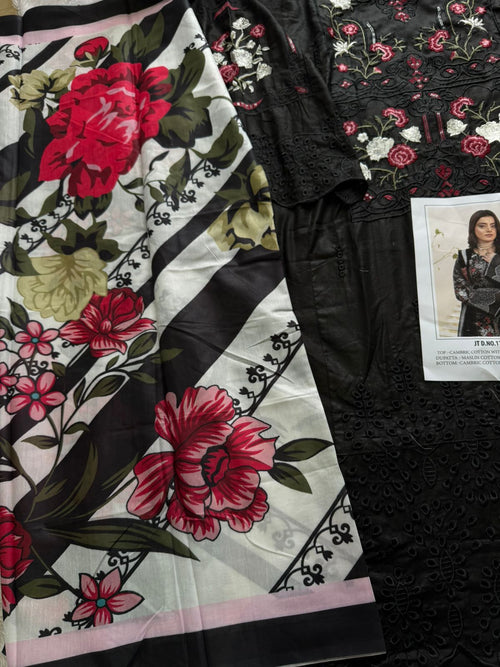 CAMBRIC COTTON WITH CHIKANKRI EMBROIDERY WORK