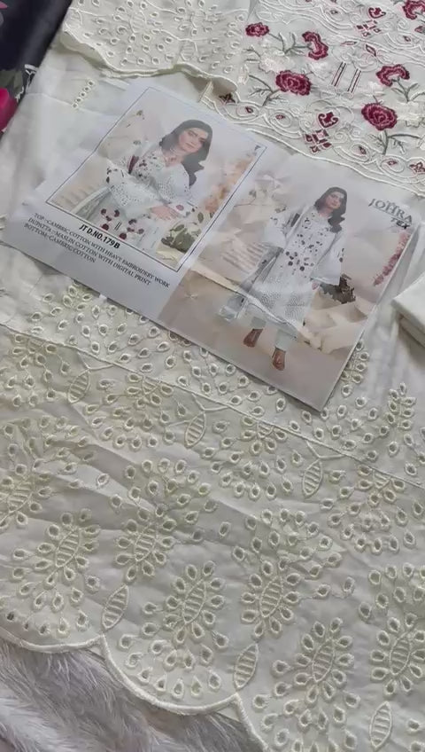 CAMBRIC COTTON WITH CHIKANKRI EMBROIDERY WORK