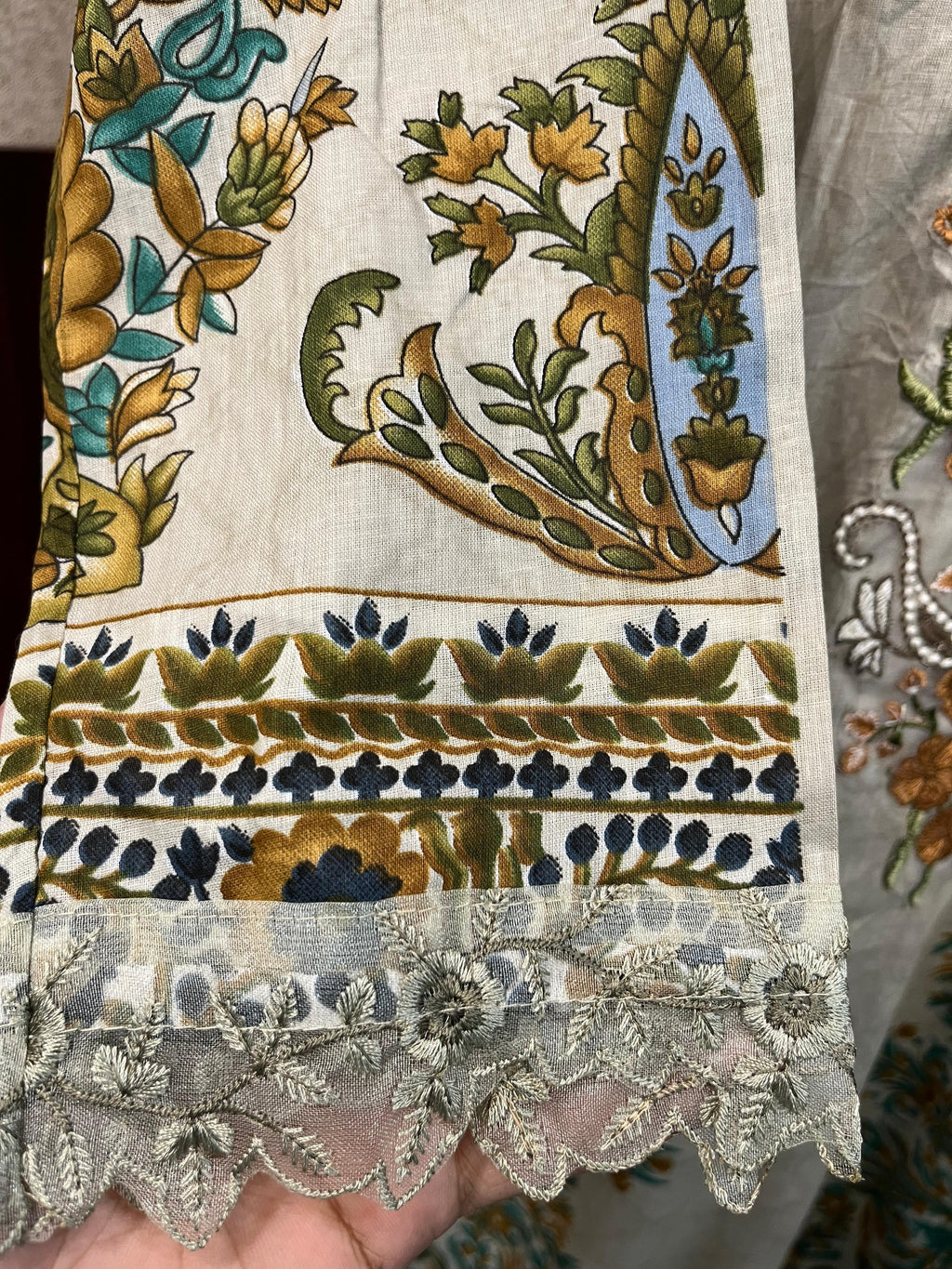 Pakistani Stitched Lawn - Lime Green